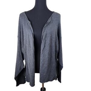 Top Shop Cardigan Sz 8 Topshop Boutique Open Front Grey Cotton Wool Blend